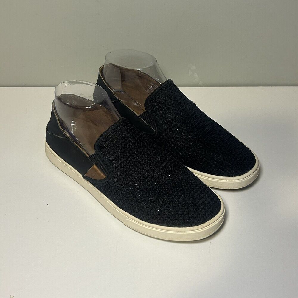 Olukai Pehuea Loafers Women’s Size 8 Slip On Mesh Black Comfort Casual